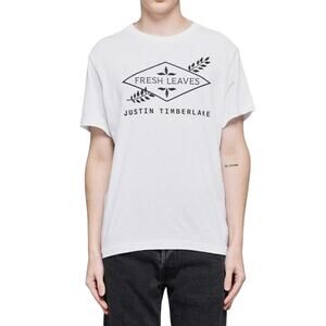 Levi’s Fresh Leaves Justin Timber Lake T-Shirt Short Sleeve Crew Neck White XL